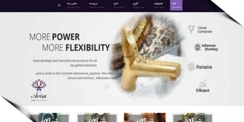 نمونه کار طراحی سایت کارخانه شیرآلات بهداشتی آویسا توسط فن آوران اطلاعات رائیکا